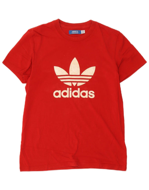 Adidas Mens Graphic T-Shirt Top Pequeno Algodão Vermelho