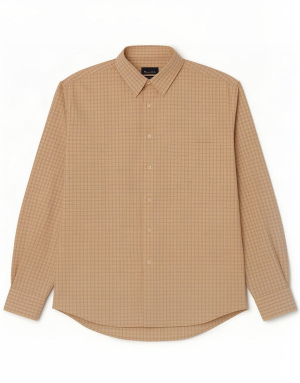 Camisa masculina Massimo Dutti tamanho 42 algodão xadrez amarelo grande