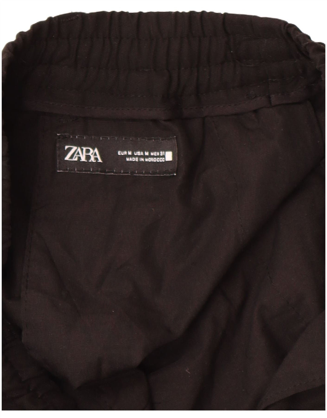 Calça Zara Mens Cargo Treino Médio Preto Poliéster