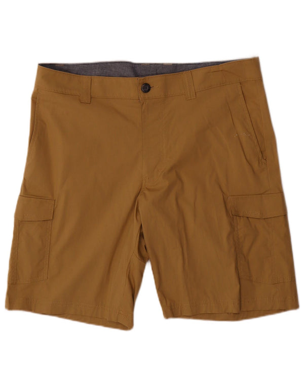 Columbia Mens Active Cargo Shorts W34 Grande Algodão Marrom