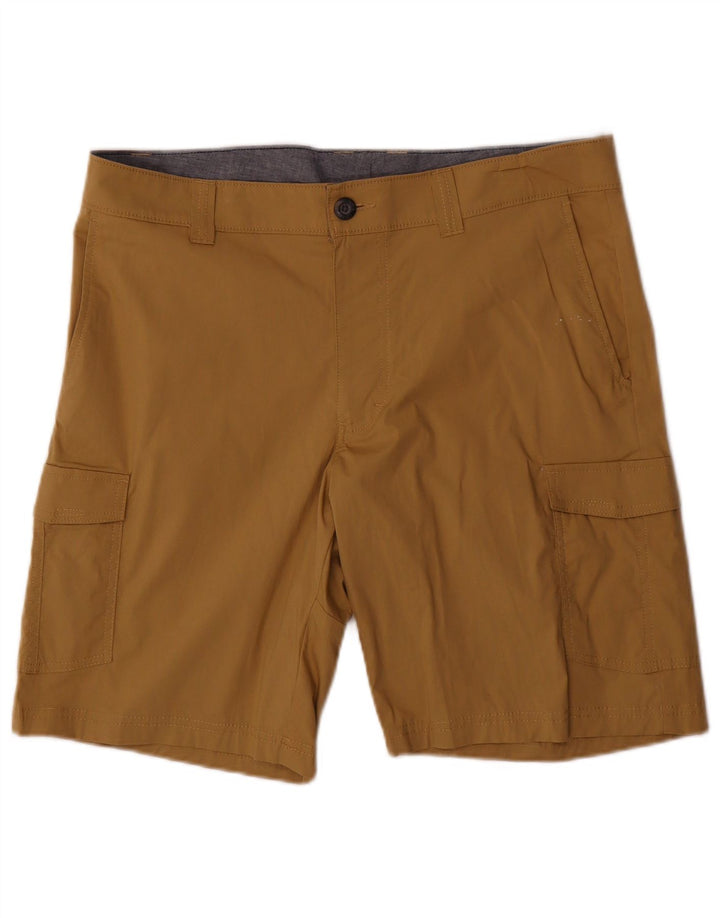 Columbia Mens Active Cargo Shorts W34 Grande Algodão Marrom