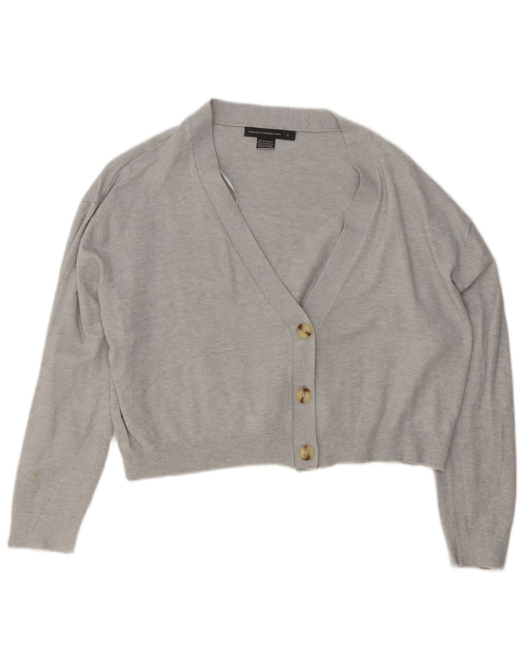 Suéter cardigan feminino cropped French Connection UK 10 pequeno cinza