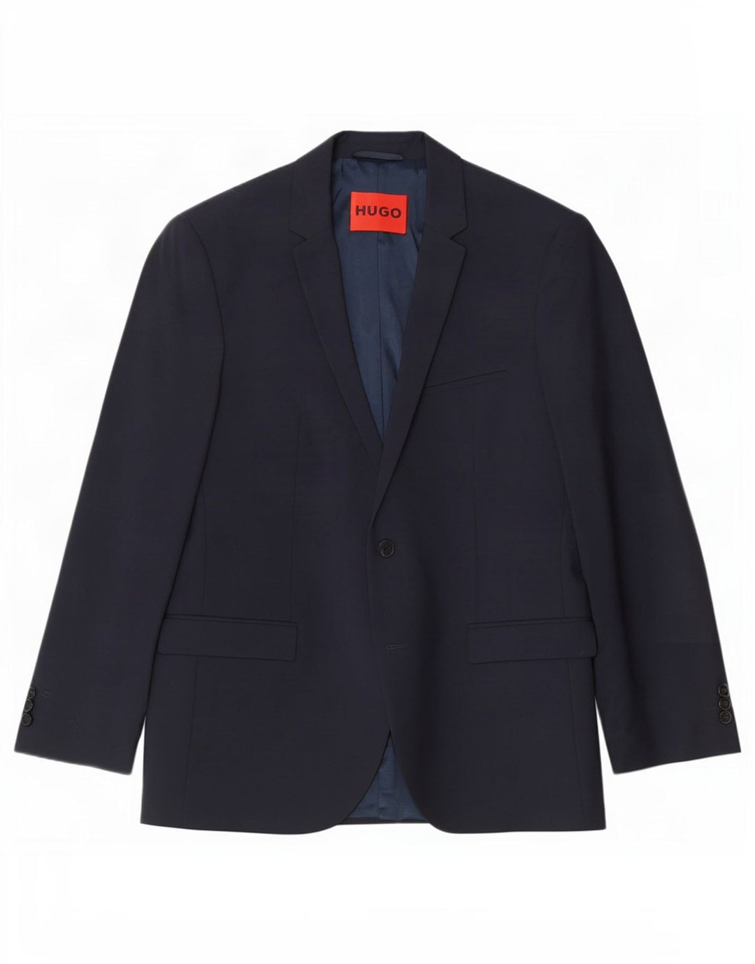 Jaqueta blazer masculina Hugo Boss com 2 botões Reino Unido 54 2XL lã virgem azul marinho