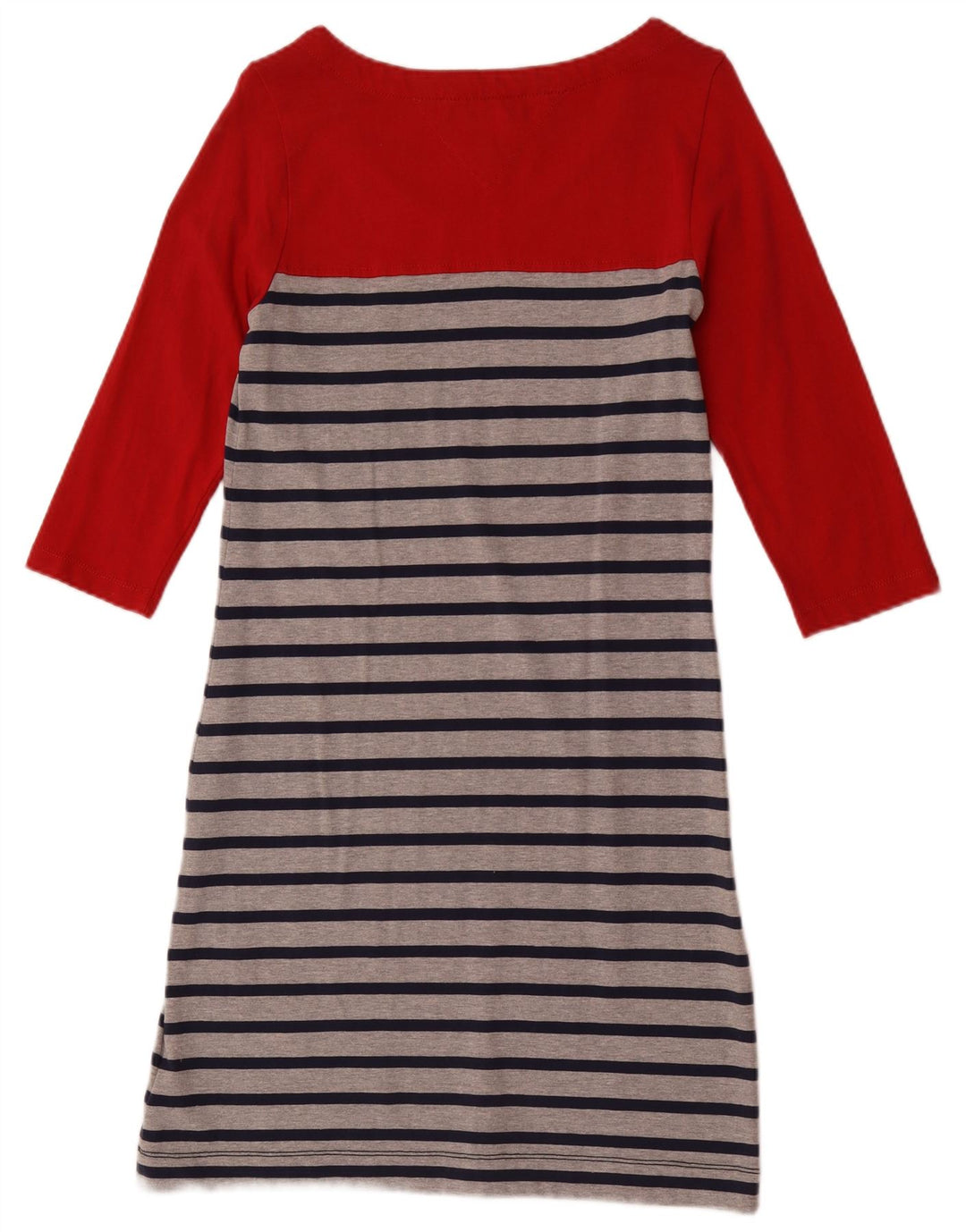 Vestido básico feminino Tommy Hilfiger manga 3/4 Reino Unido 12 listrado vermelho médio