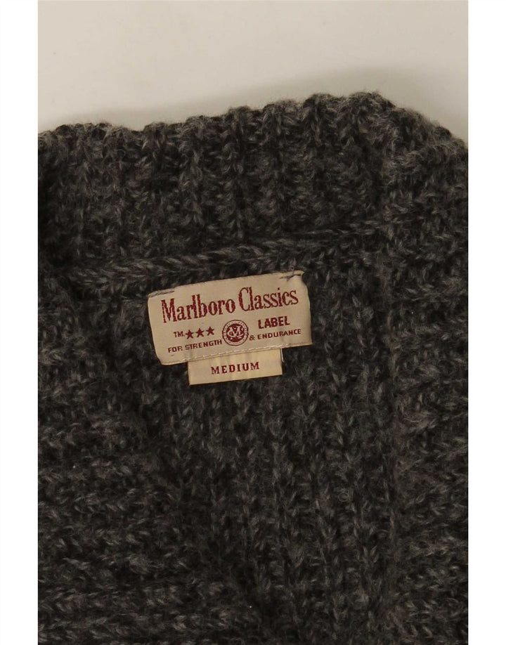 Suéter feminino Crop Cardigan Marlboro Classics Reino Unido 14 cinza médio manchado