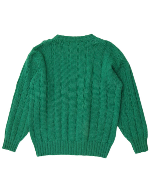 Suéter feminino Marina Yachting com gola redonda Reino Unido 20 2XL lã verde