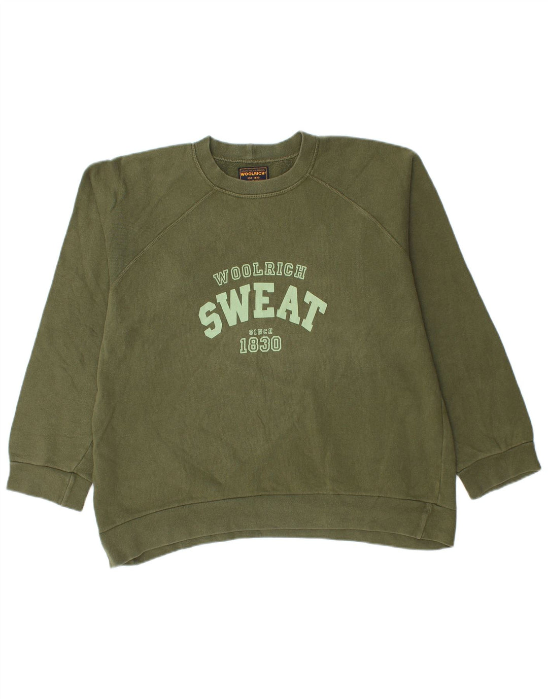 Woolrich moletom masculino gráfico jumper grande algodão verde
