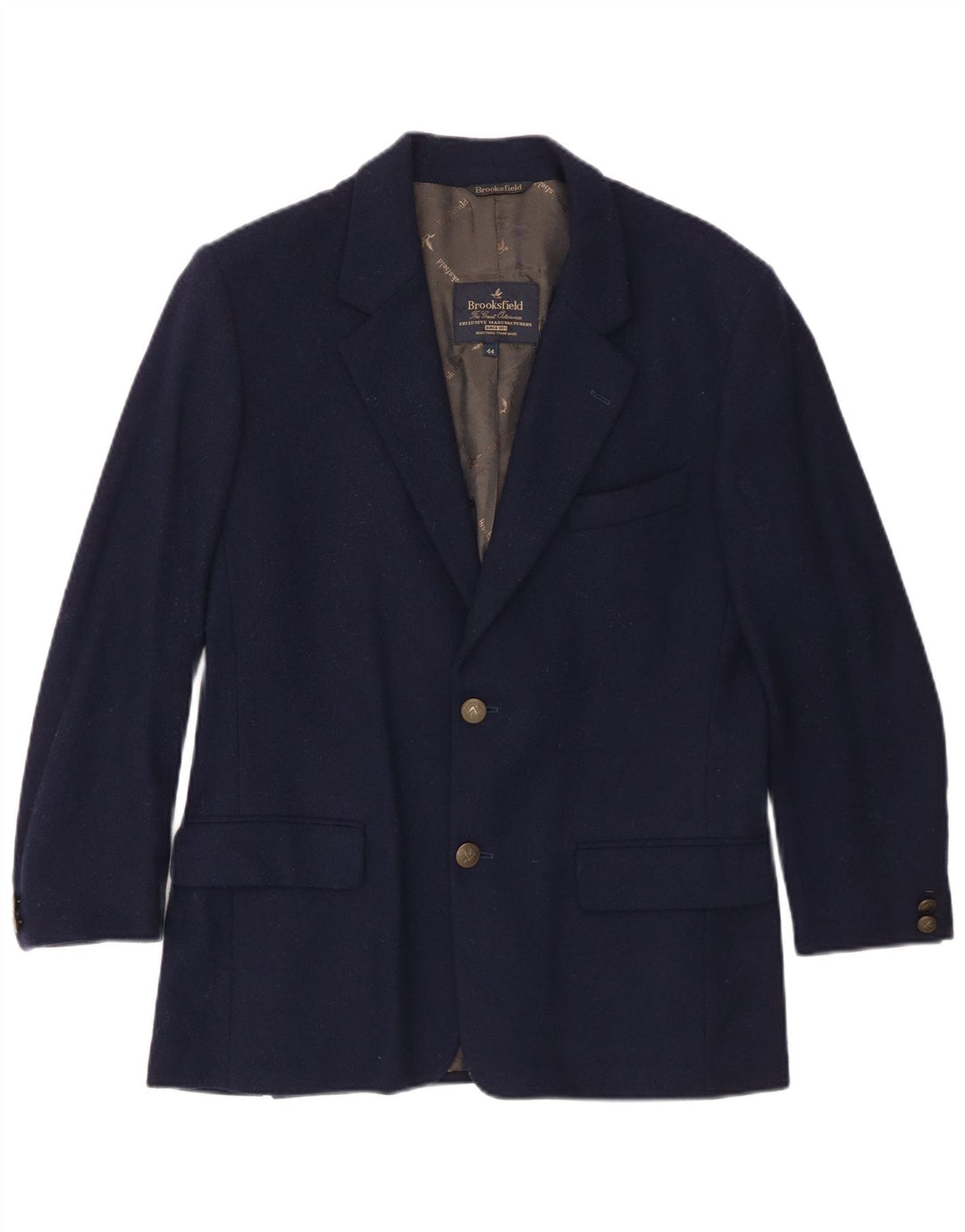 Jaqueta blazer masculina Brooksfield manga 3/4 2 botões IT 44 XS azul marinho lã