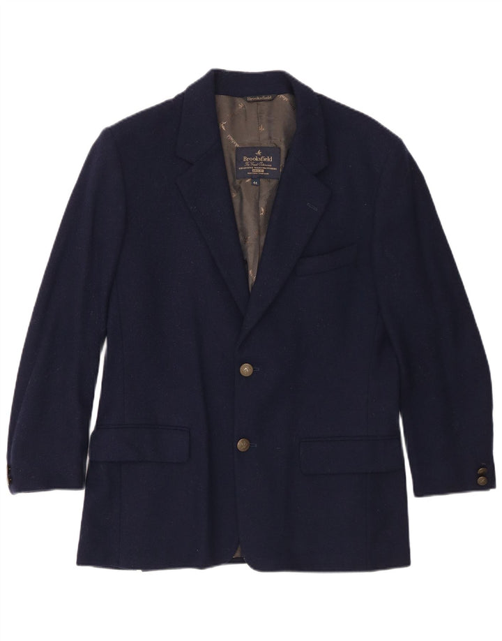Jaqueta blazer masculina Brooksfield manga 3/4 2 botões IT 44 XS azul marinho lã
