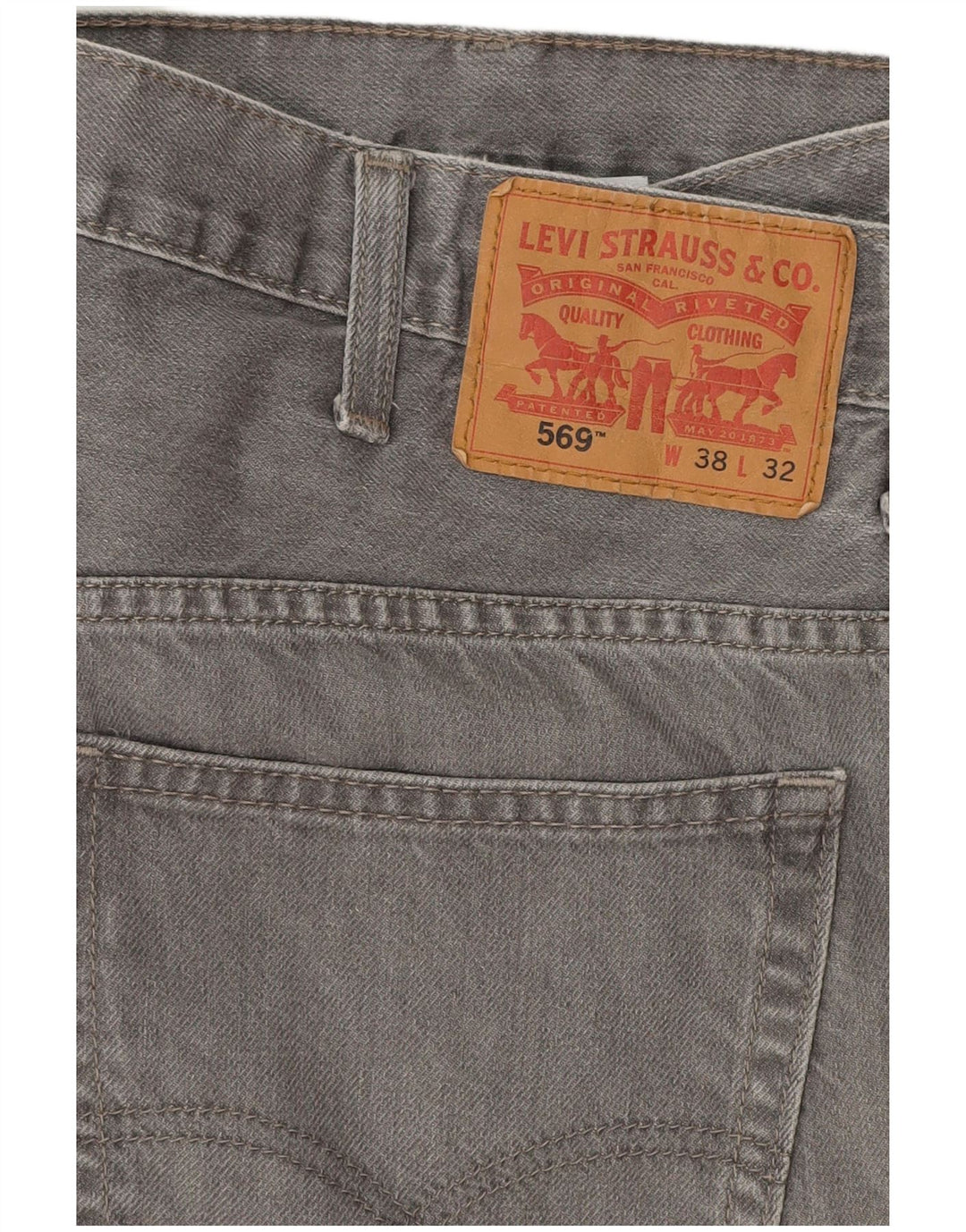 Levi's Masculino 569 Loose Jeans W38 L29 Cinza Algodão