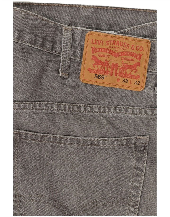Levi's Masculino 569 Loose Jeans W38 L29 Cinza Algodão