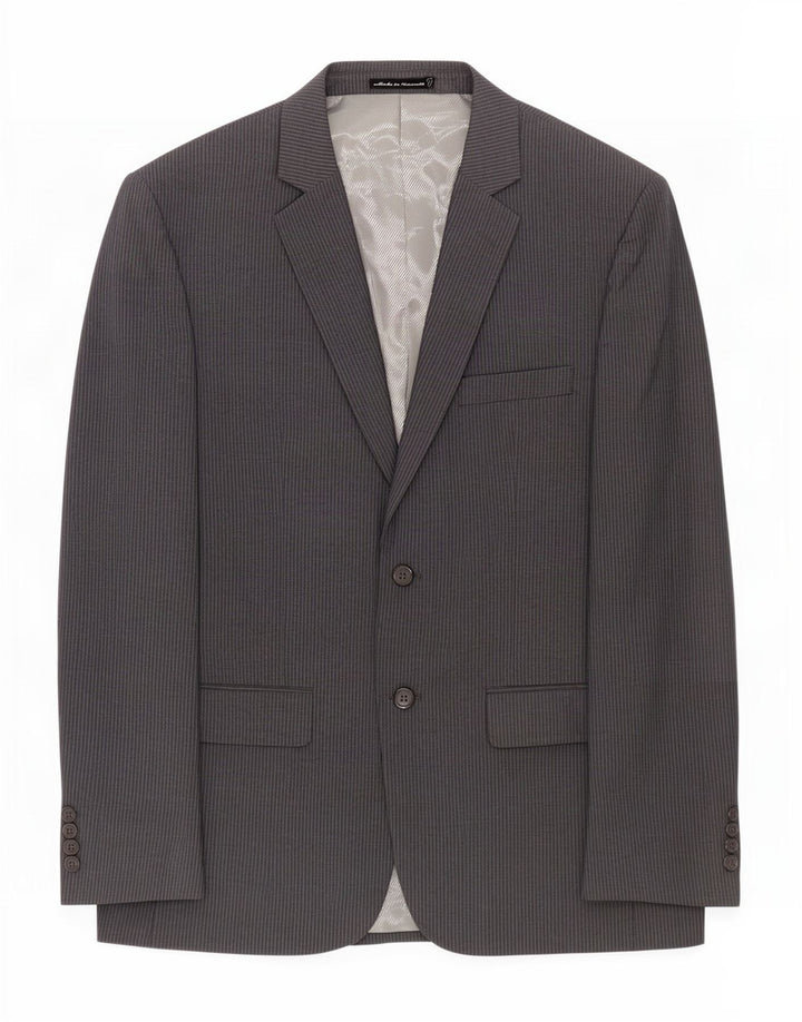 Jaqueta blazer masculina Pierre Cardin com 2 botões UK 40 listra cinza grande