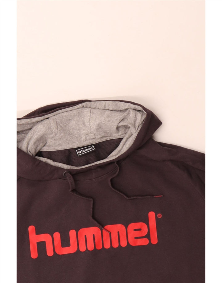 Jumper com capuz gráfico masculino HUMMEL XL algodão preto