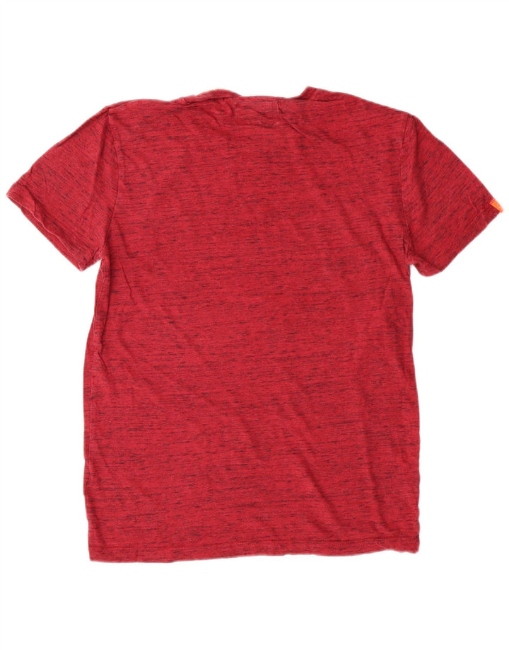Camiseta masculina Superdry Top médio algodão manchado vermelho