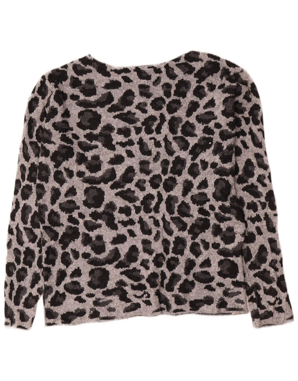 Suéter feminino Massimo Dutti com gola canoa Reino Unido 14 cinza médio