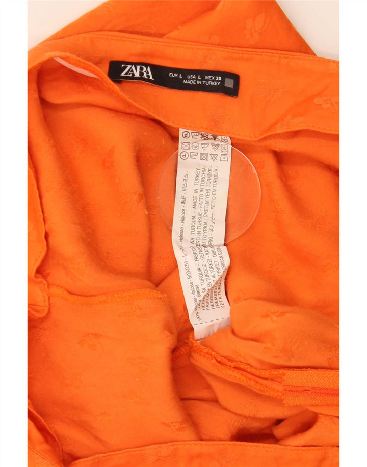 Zara Womens Mini Skirt Large W30 Orange Viscose