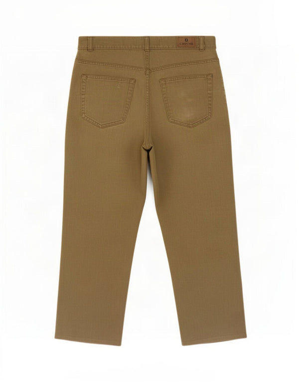 Calça casual reta masculina Cherokee W38 L28 algodão cáqui
