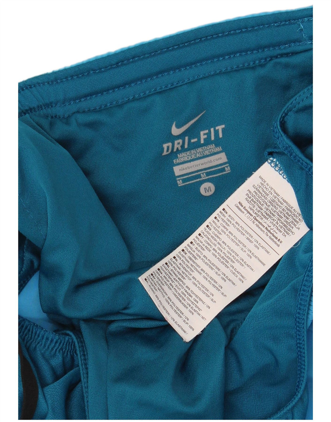 Shorts esportivos femininos NIKE Dri Fit UK 14 médio azul poliéster