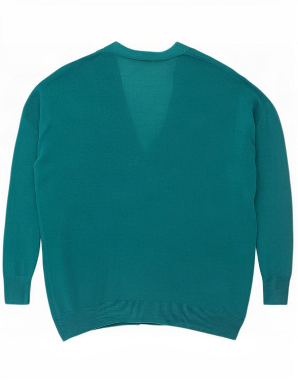 Zara Suéter Cardigan Oversized Feminino Reino Unido 10 Acrílico Azul Pequeno