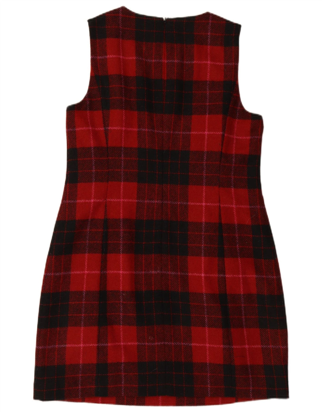 Vestido feminino HOBBS sem mangas, tamanho UK 14, xadrez vermelho grande
