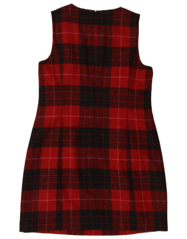 Vestido feminino HOBBS sem mangas, tamanho UK 14, xadrez vermelho grande