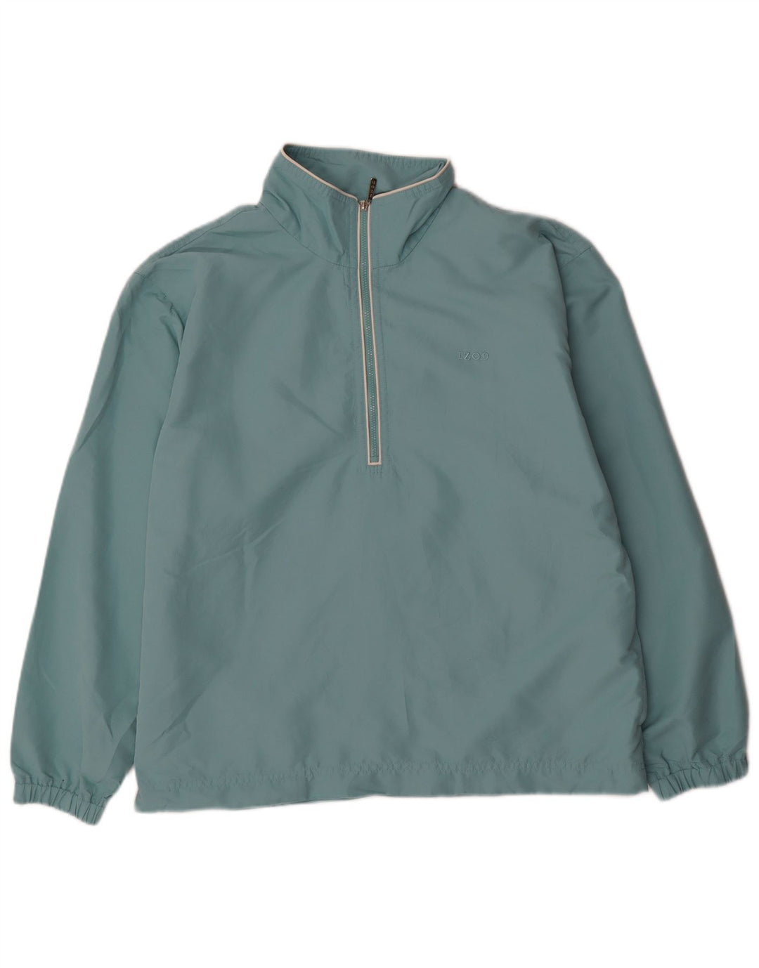 IZOD Mens Zip Neck Pulôver Treino Top Poliéster Azul Médio