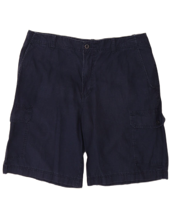 Shorts cargo masculino Izod W34 grande algodão azul marinho