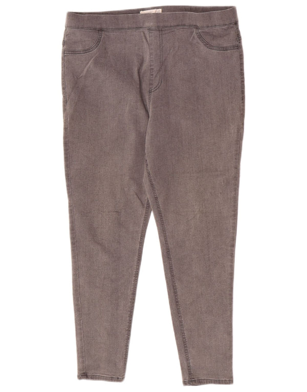 Calça jeans feminina Marks & Spencer curta UK 16 grande W34 L25 algodão cinza