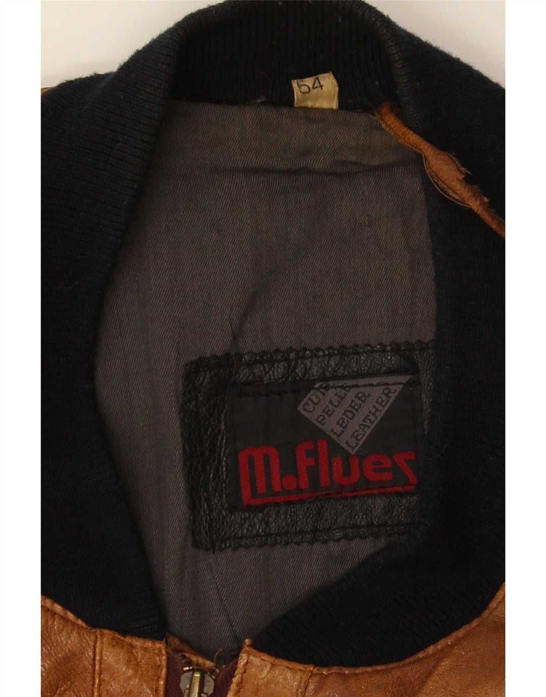 Jaqueta de couro masculina M. Flues IT 54 2XL marrom