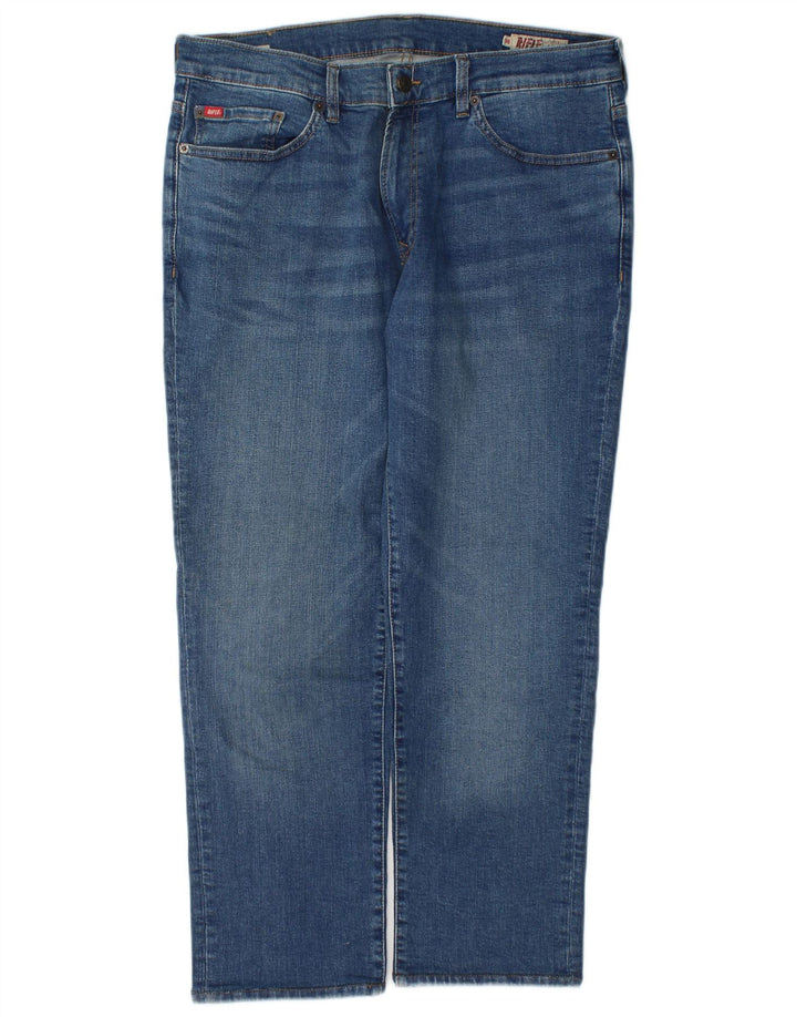 Rifle Mens Straight Jeans W36 L28 Azul Algodão
