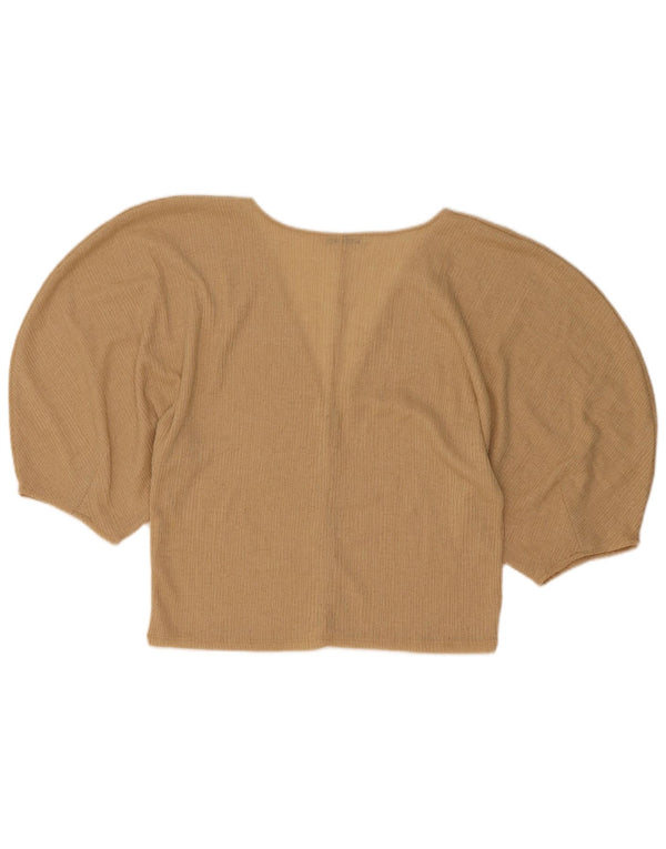 Zara Womens Blouse Top UK 12 Medium Beige