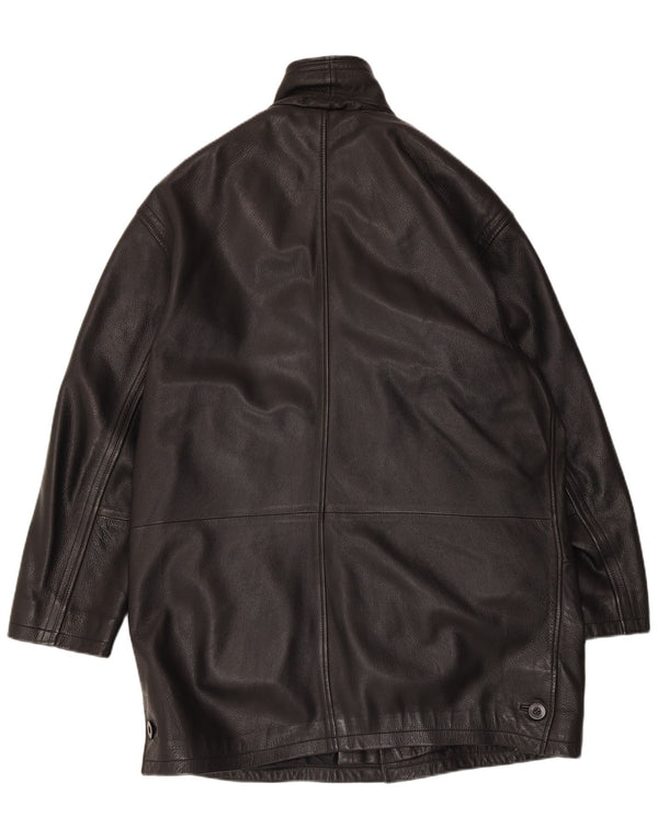 Jaqueta de couro vintage masculina regular fit UK 40 grande preta