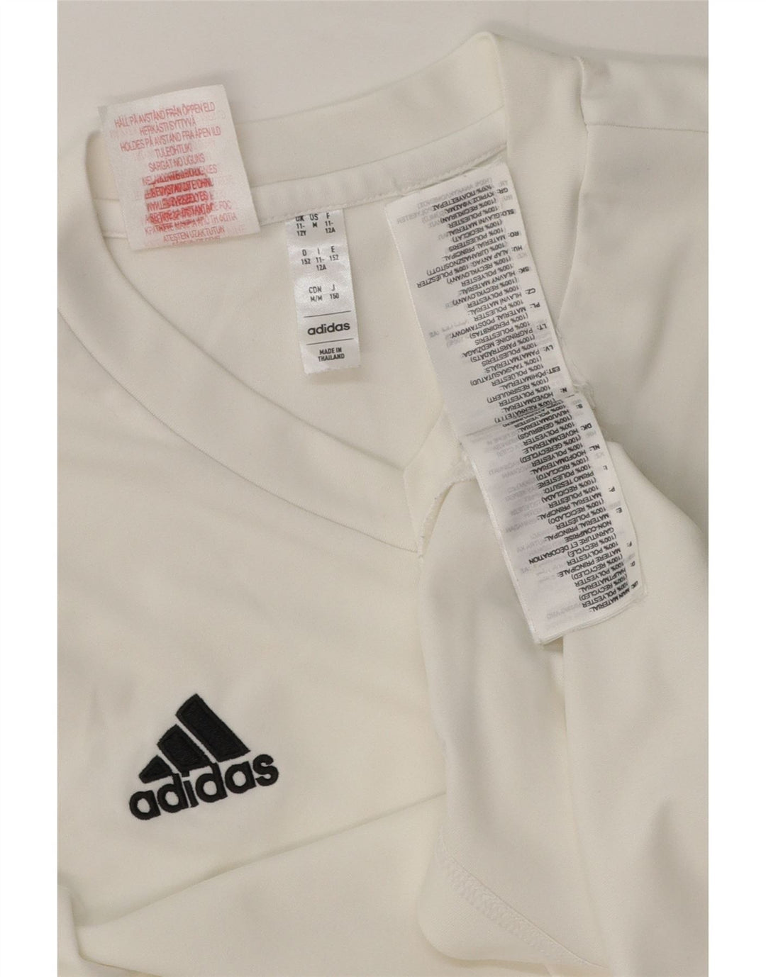 Camiseta Adidas Menino Aeroready Top 11-12 Anos Poliéster Branco