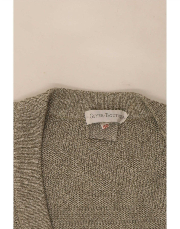 Suéter Cardigan Masculino Vintage IT 50 Grande Cinza