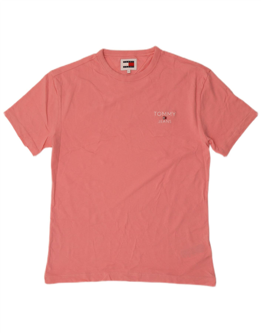 Camiseta masculina Tommy Hilfiger top pequeno algodão rosa
