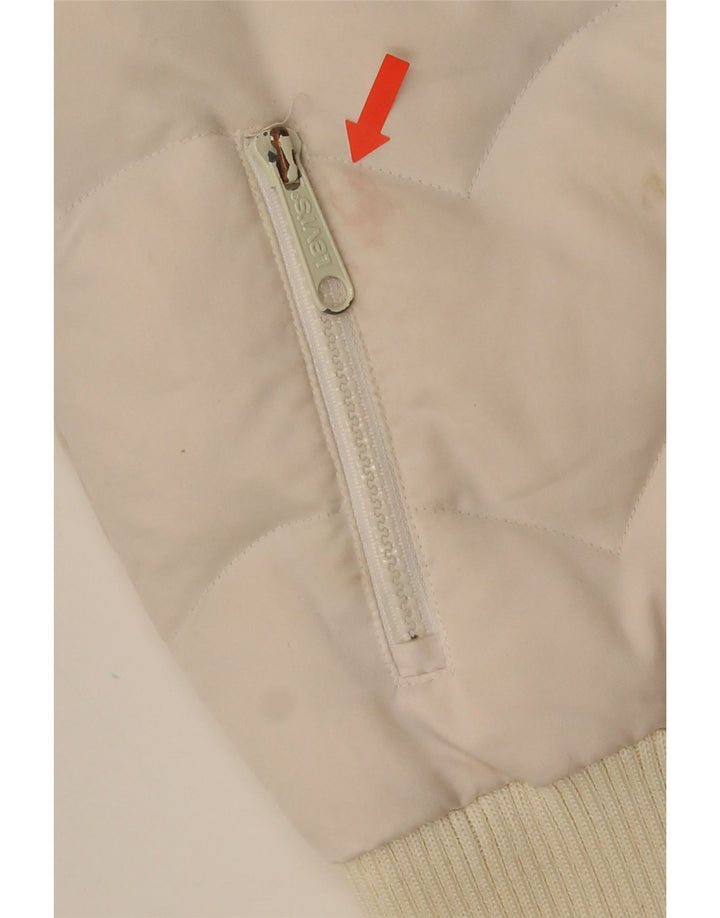 Jaqueta acolchoada feminina Levi's UK 6 XS branco colorblock poliéster