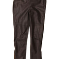 Calças de couro finas femininas vintage grandes W30 L28 couro preto