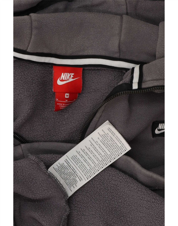 Suéter Nike masculino com capuz e zíper e algodão cinza médio