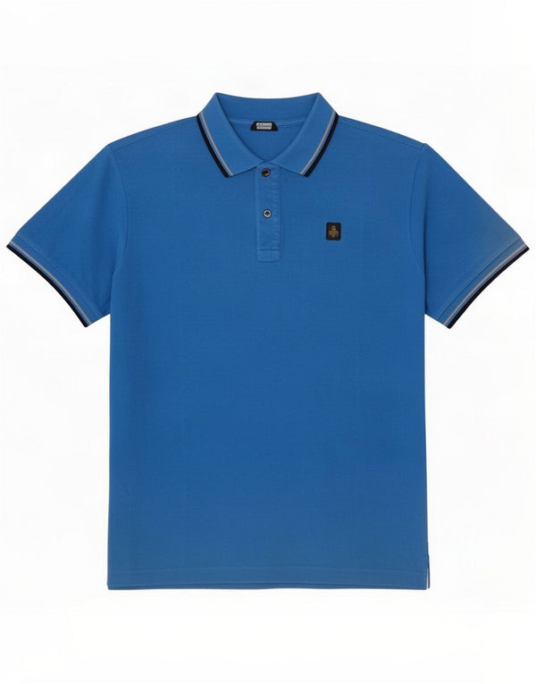 Camisa polo masculina Refrigiwear grande algodão azul