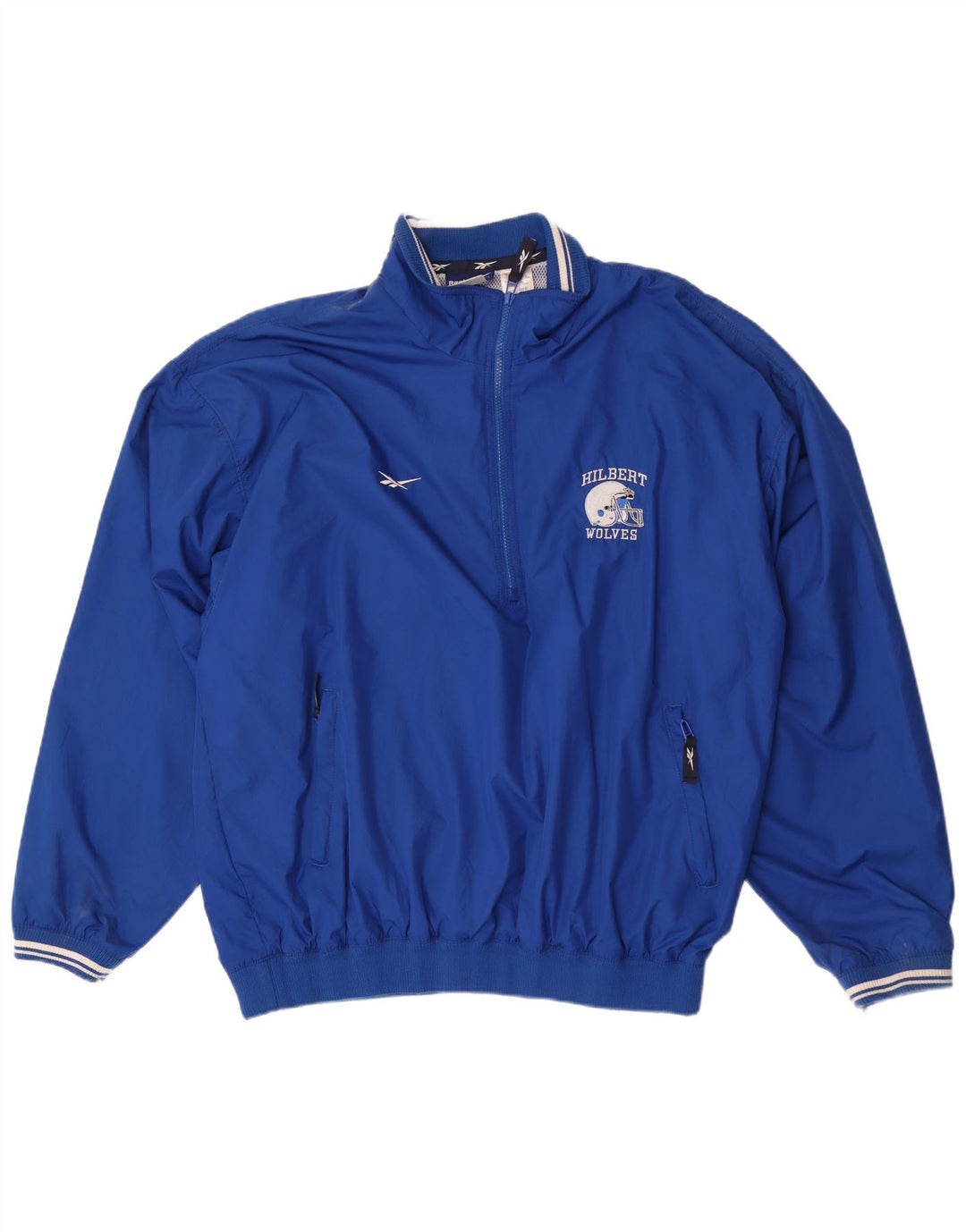 Reebok masculino gráfico pulôver agasalho jaqueta XL azul poliéster