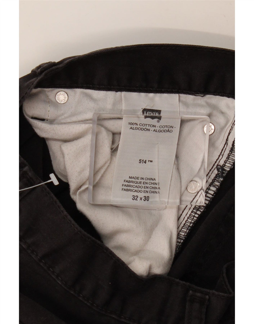 LEVI'S Masculino 514 Straight Jeans W32 L30 Algodão Preto