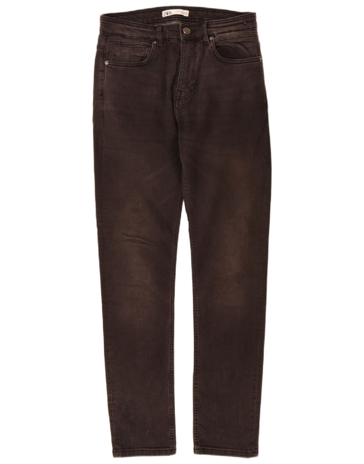 Zara Mens Slim Jeans EU 38 Pequeno W30 L32 Algodão Cinza