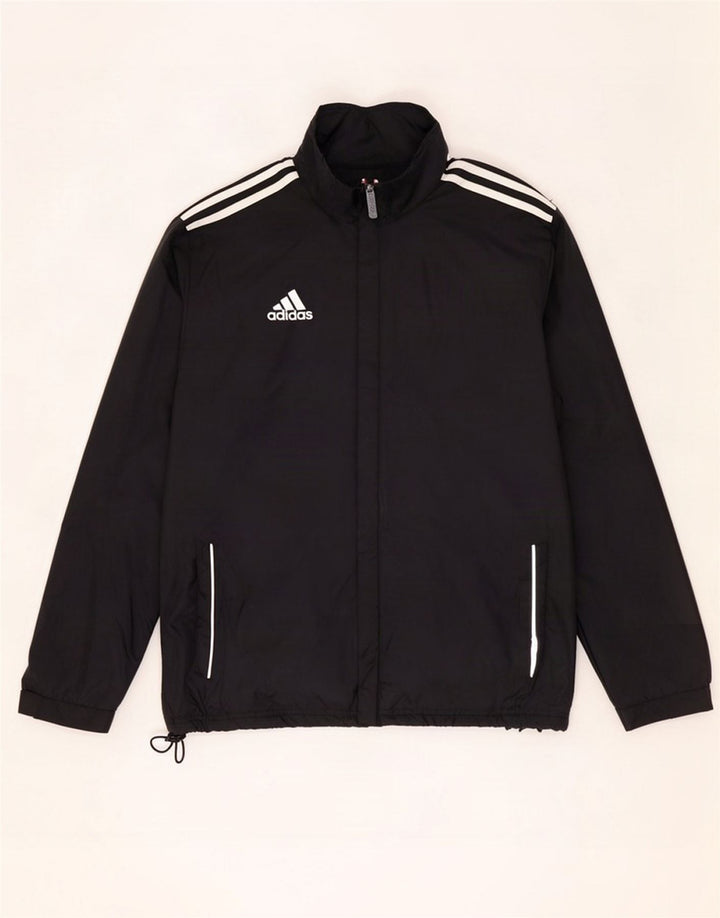 Adidas Mens Hooded Tracksuit Top Jacket UK 40/42 Médio Poliéster Preto