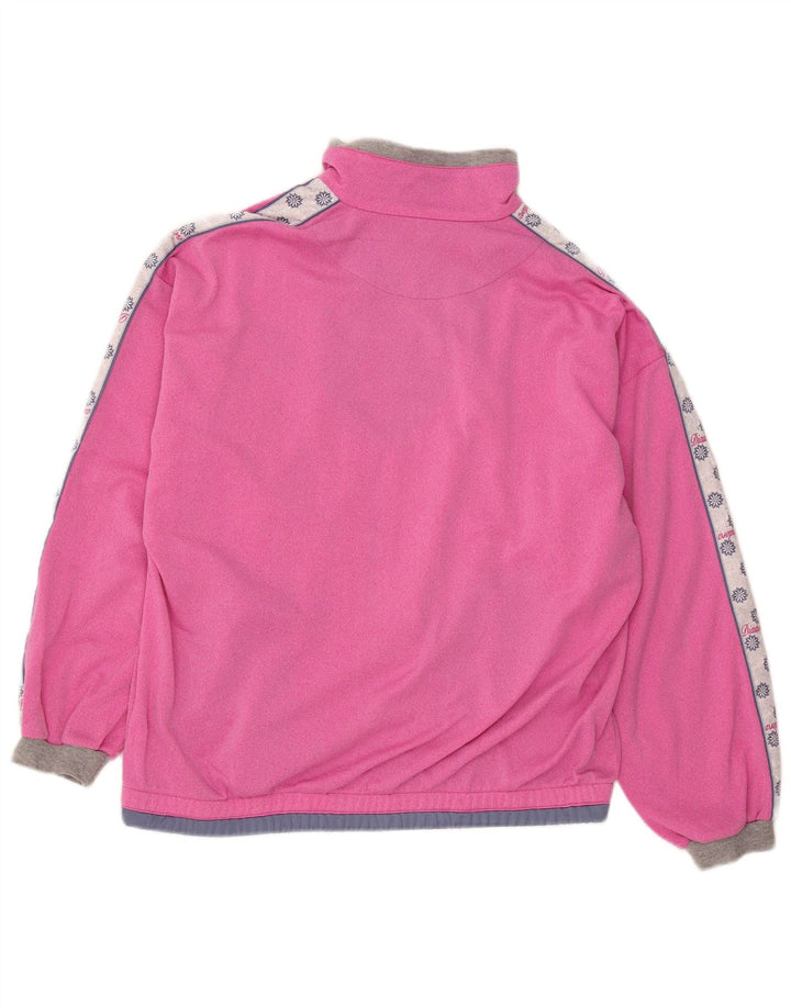 Diadora Mens Graphic Tracksuit Top Jacket UK 38 Medium Pink Colourblock