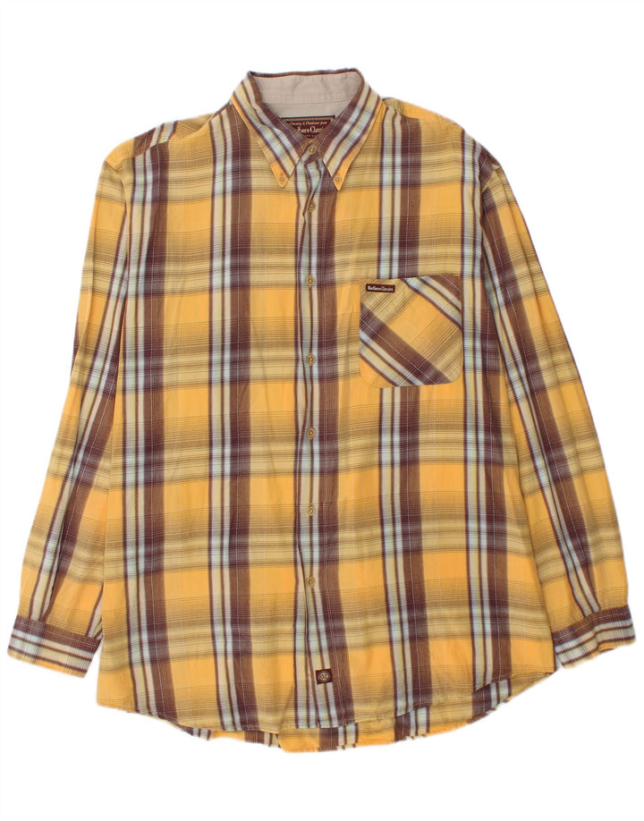 Camisa masculina Marlboro Classics 2XL algodão xadrez amarelo