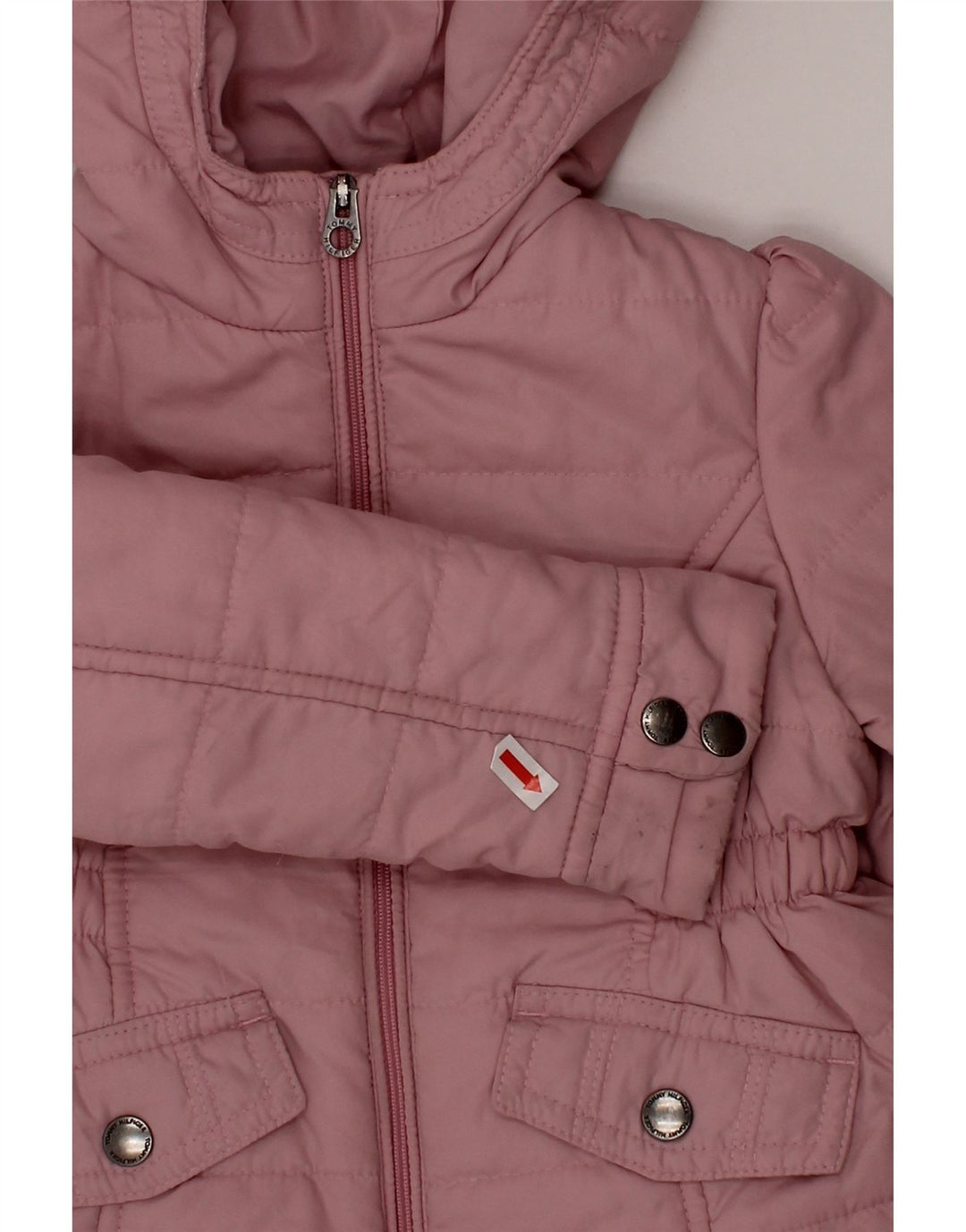Jaqueta acolchoada com capuz para meninas TOMMY HILFIGER 12-18 meses poliéster rosa