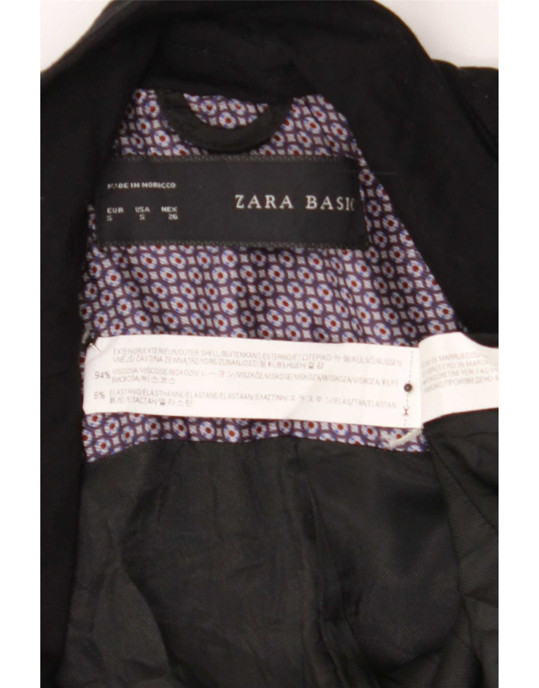 Jaqueta blazer feminina Zara com 1 botão Reino Unido 10 pequena viscose preta