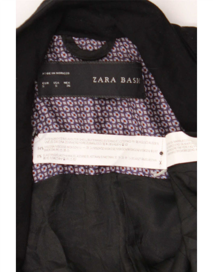 Jaqueta blazer feminina Zara com 1 botão Reino Unido 10 pequena viscose preta