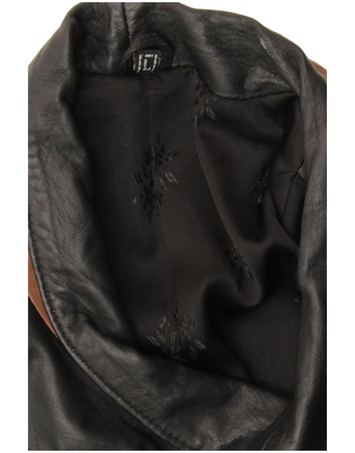 Casaco de couro masculino VINTAGE UK 40 grande bloco colorido preto