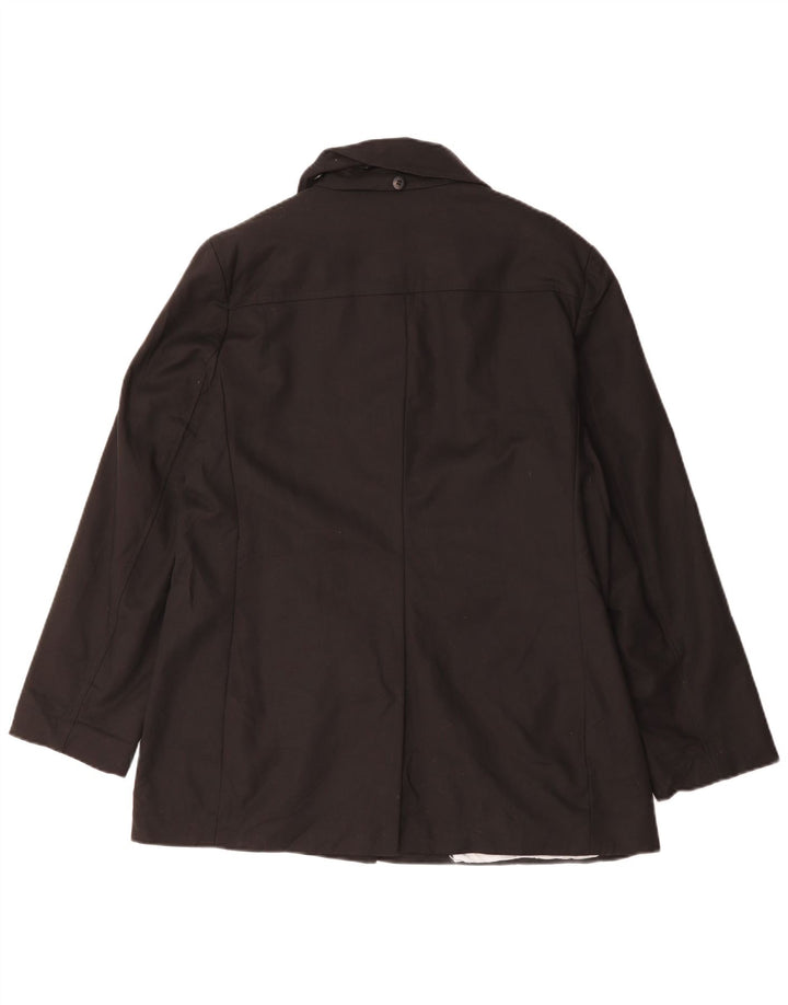 Jaqueta blazer feminina Calvin Klein de 4 botões Reino Unido 16 grande algodão preto